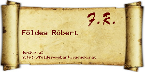 Földes Róbert névjegykártya