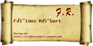 Földes Róbert névjegykártya