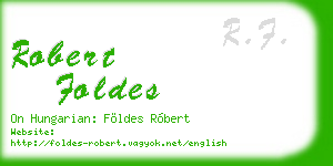 robert foldes business card
