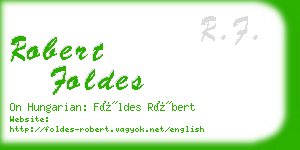 robert foldes business card